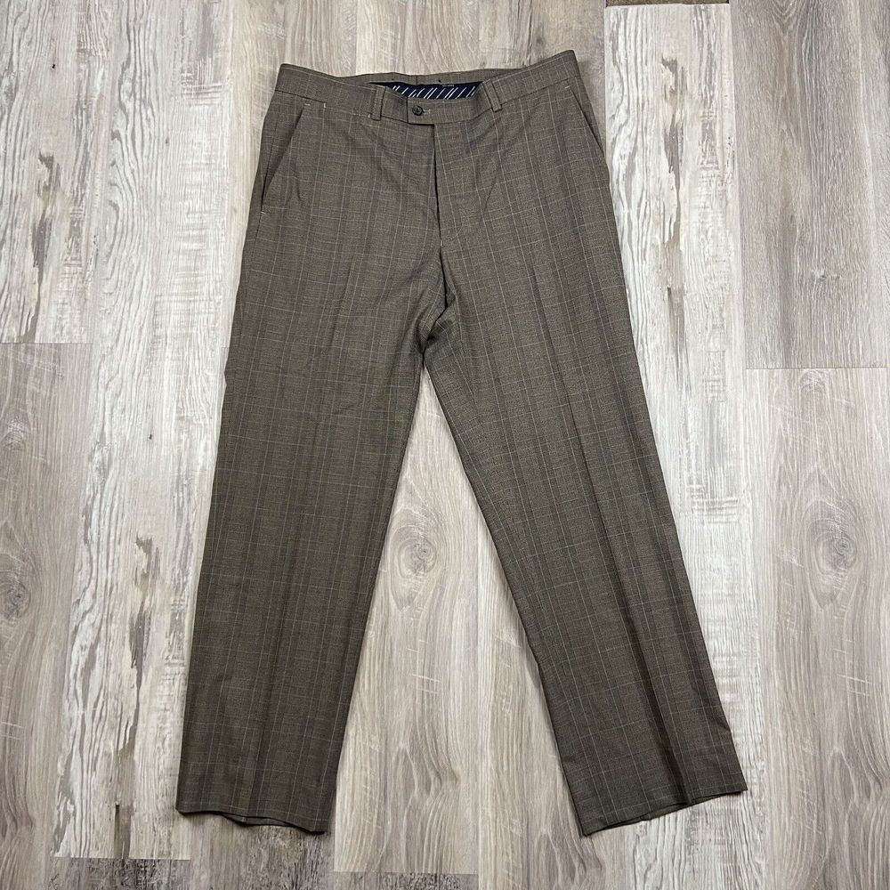 BRAX Feel Good Dress Pants Brown Eric Men's‎ 35x31 Micro Lane Straight Leg